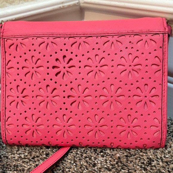 EUC Kate Spade Coral Floral Crossbody Bag - Picture 5 of 10